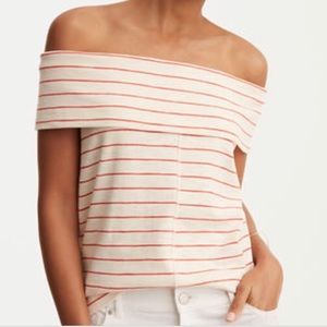 LOU & GREY OFF SHOULDER STRIPED TOP, Size M